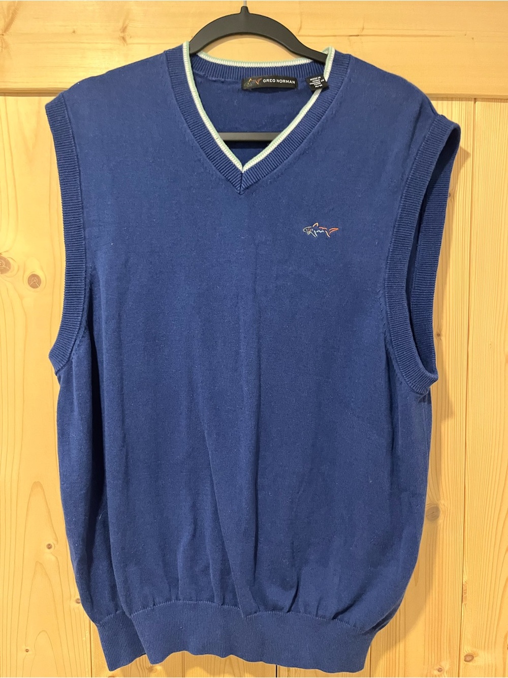 Greg Norman Collection Navy V-Neck Sleeveless Knit Vest Medium🦈 ⛳️